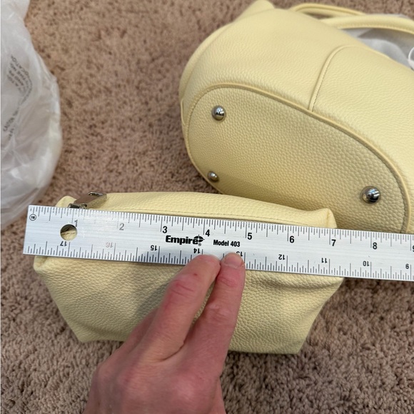 NWT new melie bianco Anthropologie tulip crossbody handle bag and Pouch yellow - Picture 13 of 17